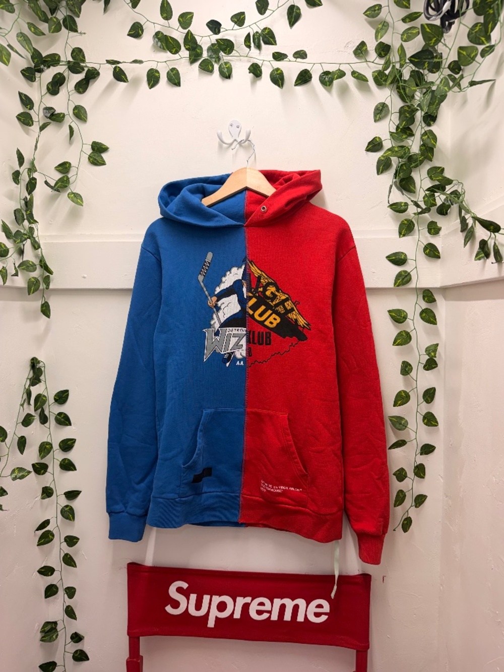 Off-White - Midnight Studios Split Hoodie - Blue/Red - S